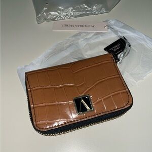 Victoria's Secret Tan Croc-Embossed Card Holder